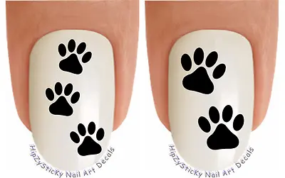 40pc Nail Art #1353 DOG  Dog Paw MINI Set Black  WaterSlide Nail Decals Transfer • $3.99