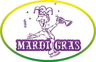 Mardi Gras Man Oval Car Bumper Sticker Decal • $2.75