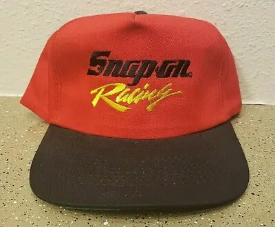 Vintage 80's 90's Snap On Tools Racing Red Black Snapback Hat Cap Retro NASCAR • $15.99