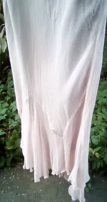 Pure Silk Pale Pink Maria Grachvogel Handkerchief Maxi Skirt Sz12. • £70