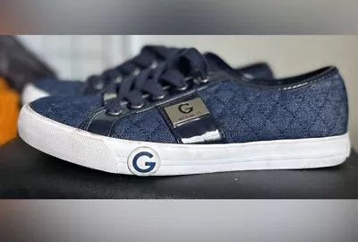 Women's G By Guess Blue Quilted Denim Design Sneakers Shoe Size 8 • $26