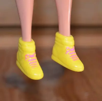 Vintage Barbie California Dream Shoes Yellow Squishy High Tops Sneakers #b026 • $4.95