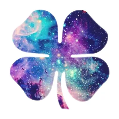 Galaxy Clover Sticker Space Planet Stars Cosmic 4-Leaf Good Luck (4 Inch) • $5.99