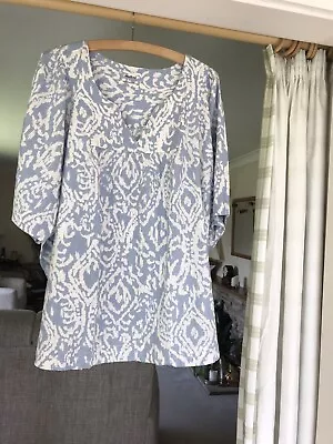 Marks Spencer Linen Blue  Tunic Top 24 • £14.99