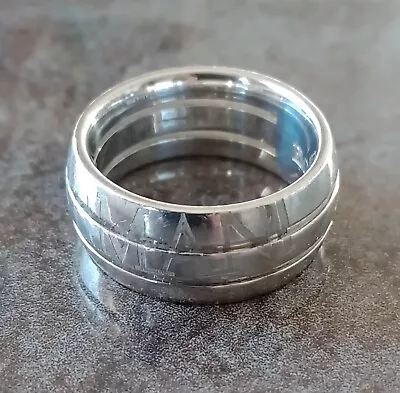 Emporio Armani Ring 925 Sterling Silver Ring Unisex Size M 1/2 With Hallmarks • £60