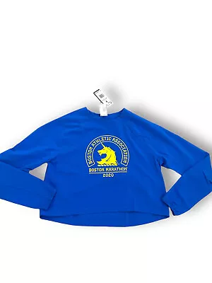 NWT ADIDAS Women's 2020 Boston Marathon Logo Running Windbreaker Shirt Blue XS • $59.93