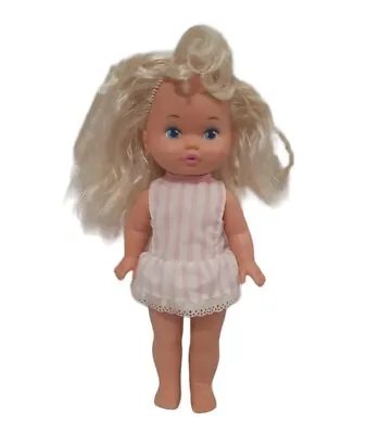Little Lil Miss Makeup Doll Blonde Girl Toy Pink Dress 80s Crimped Hair Mattel • $14