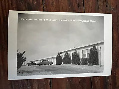 Vintage Real Photo Postcard Muleshoe Courts Motel Muleshoe Texas • $16
