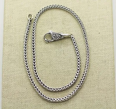$85 • Buy Trollbeads LAA Sterling Silver Swan Clasp Wheat Chain Necklace 16 