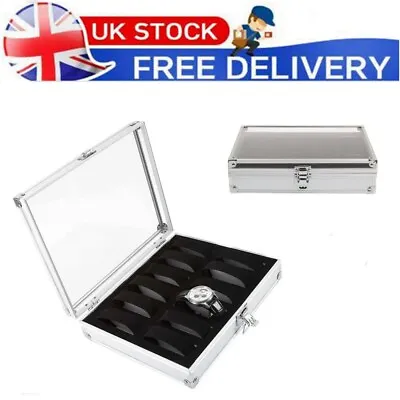 £14.99 • Buy 12 Slot Watch Box For Men Luxury Display Case Organizer Jewelry Storage Holder