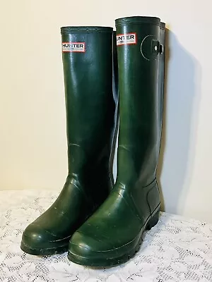 Vintage Hunter Tall Rain Boots Made In Scotland Green Gates Wellies UK7 M8 F9 • $61.50