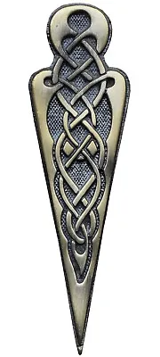 New Scottish Kilt Pin Celtic Knot Antique AAR Brand Crest Design Brass Finish 4  • $9.99