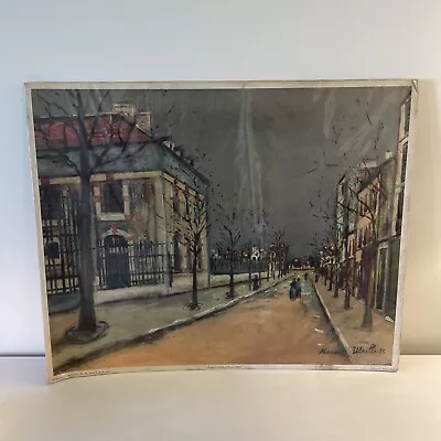 Maurice Utrillo  Parisian Suburb  Lithographed Print 1960 Made In New York USA • $199.99