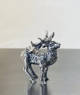 Solid Sterling Silver Stag Hart Deer Buck Ornamet Fully Hallmarked London 2005. • $124.29