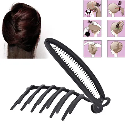 Magic DIY Hair Styling Updo Bun Comb Clip Set For Hair French Twist Maker WL KP • £3.04