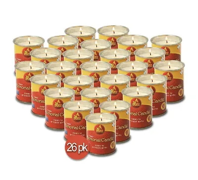 $44.99 • Buy 26 PACK-24 Hour Memorial Candle Yizkor Yahrzeit Yahrtzeit Yom Kippur Ner Mitzvah