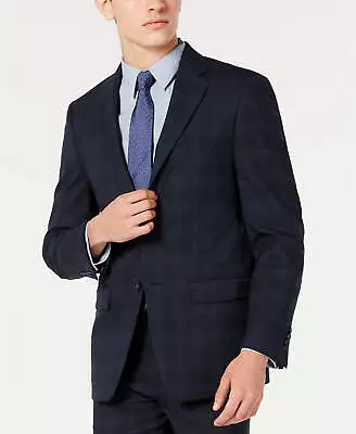 Calvin Klein Mens Slim-Fit Wool Suit Jacket Navy 42S • $66.89