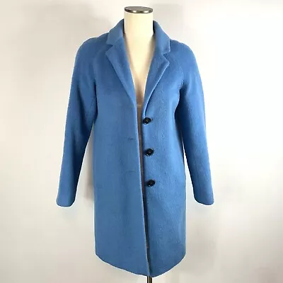 Boden Blue Wool Mohair Blend Jennie Coat Peacoat Size 4 R Flaw • $74