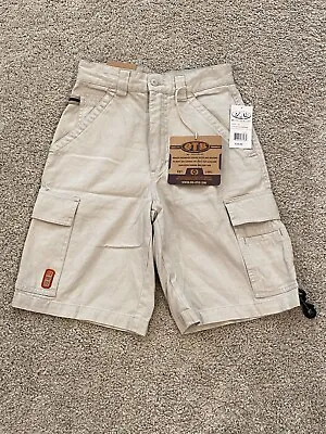 Vintage OTB One Tough Brand Cargo Shorts Boys Kids Size 12 Beige (17-14) • $15.10