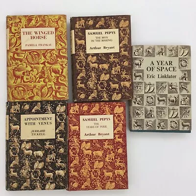 £4.99 • Buy 5 X Reprint Society Hardback Books With Original Dust Jackets - 1950's