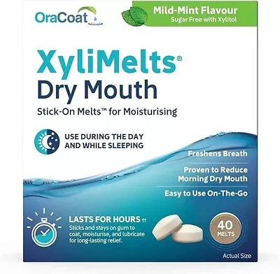 OraCoat XyliMelts Mild Mint For Dry Mouth 40-Count 7-40-UK • £15.36