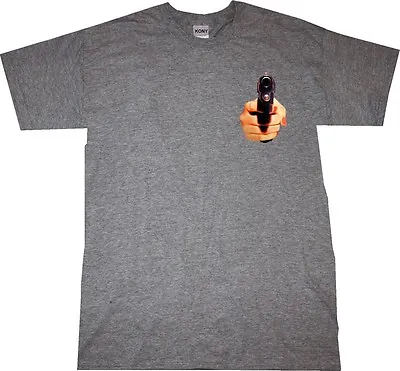 Kings Of NY Handgun Pistol Revolver Gun Graphic T-Shirt Left Chest Print NYC LA • $19.98