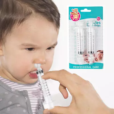 2x Baby Nose Nasal Aspirator 10ML Vacuum Sucker Toddler Cleaner Children Infant • £7.29