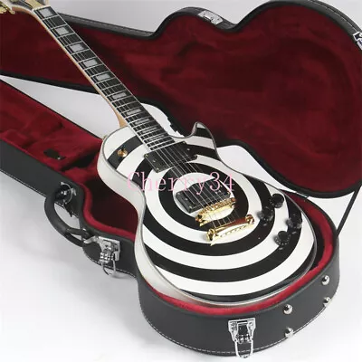 White Black LP Zakk Wylde Bullseye Electric Guitar Gold Hardware Without Case • $252