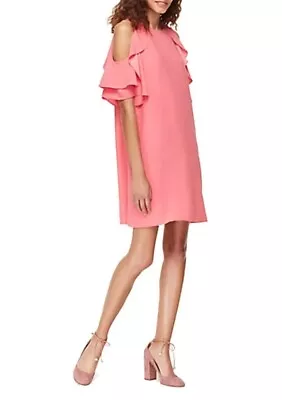 KATE SPADE Women's Mini Tunic  Dress Ruffle Sleeves Cold Shoulders Size S EUC • $49.95