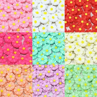 45x Daisy 13mm Shabby Chic Daisy Flatbacks Craft Embellishments - 10 Colours • £4.39