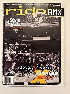 $17 • Buy Ride BMX Magazine, Jan 2002, X-Games 2001, Mike Aitken, Mid School BMX, Mirra