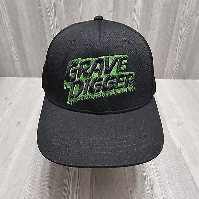 Grave Digger Monster Jam Snapback Trucker Hat/Cap Adult Black Embroidered OS • $14.99