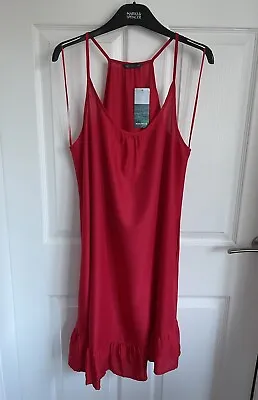 Ladies Red MARKS & SPENCER Sleeveless Strap Beachwear Dress  - Size 10 BNWT • £9.95