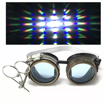 Diffraction Kaleidoscope Rave Glasses Steampunk Goggles Cosplay Burning Man • $24.99