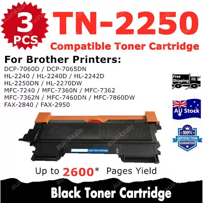 3x Compatible Toner TN2250 TN-2250 For Brother MFC-7360N DCP-7060DN HL-2242D • $28.50