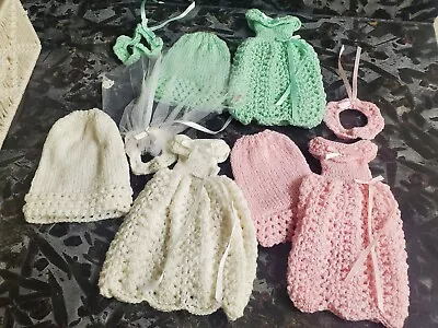 Vintage Hand Made Crochet Knit Barbie Size Doll Clothing Lot Bridal Dresses • $24.99