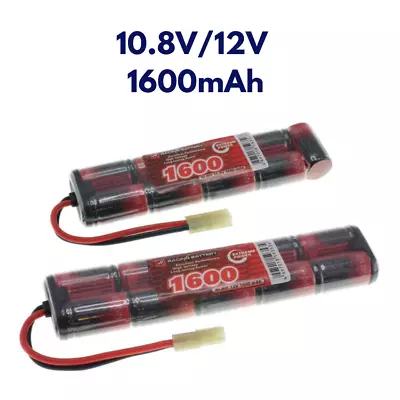 10.8v / 12v  Premium Airsoft AEG NiMH Battery Packs + Custom Connector- 1600mAh • £21.95