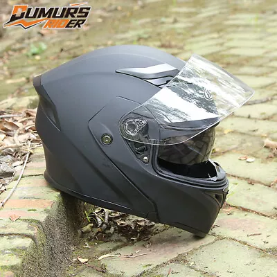 DOT Flip Up Modular Full Face Motorcycle Helmet Dual Visor Race Sport Bike Adult • $56.99