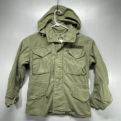 Vtg Army M65 Vietnam OG-107 Sateen Field Coat Jacket With Hood Regular Small • $50