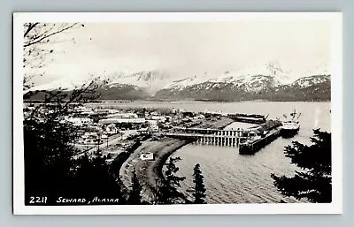 RPPC Overlooking Seward City And Pier Alaska Real Photo Postcard (A16) • $14.99