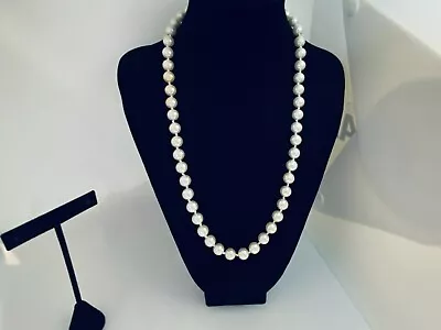 Vtg. Cream Faux Pearl Lucite Gold Tone Beaded Necklace 252 • $1.29