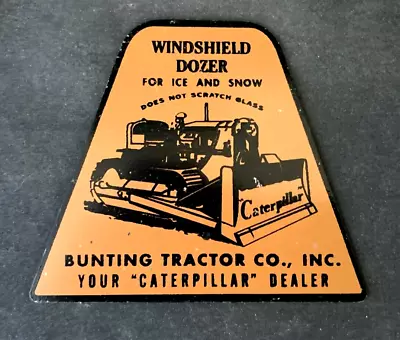 Vintage PAINTED WINDSHIELD SCRAPER Rare Old Advertising Sign BUNTING TRACTOR CO. • $1