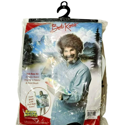 £30.67 • Buy Complete Bob Ross Halloween Costume Kit: Wig, Beard, Paint Brush And Palette