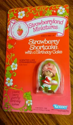Vintage Strawberry Shortcake With A Birthday Cake Miniature Strawberryland NEW • $53.99