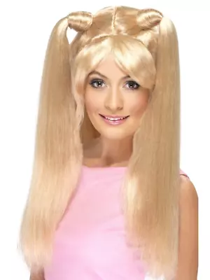 1990's Baby Power Blonde Long Pony Tail Fancy Dress Costume Wig Accessory • $34.95