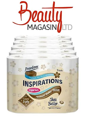 Freedom Inspirations Quilted Soft Shea Butter 3 Ply Toilet Paper Roll 45 Rolls • £15.15