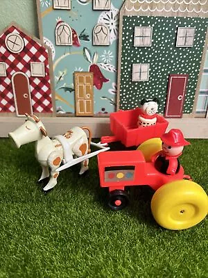 🌈 Vintage Fisher Price Little People Lot Farm Tractor Cow Harness Dalmatian • $5.99