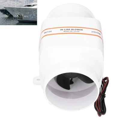 $34.53 • Buy Car 4in 270CFM In‑Line Bilge Air Blower 12V High Airflow Anti‑Corrosion Marine