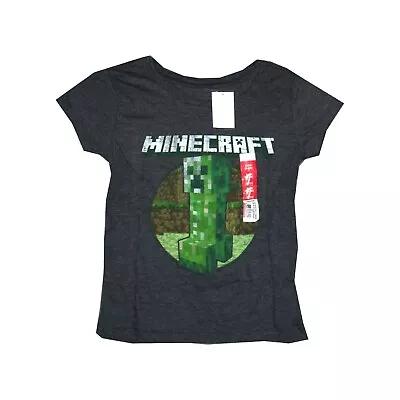 Minecraft Creeper Retro Charcoal Black T Shirt NEW (N49) • $9.99