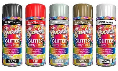 1/2/4x Clear Lacquer Coating With Sparkling Glitter Spray Paint Hobby Craft Art • £6.99